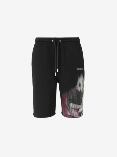 Off-white Cotton Knit Bermuda Shorts In Black