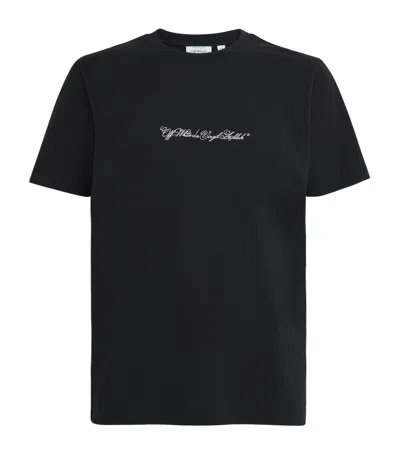 Off-white Arrow Script Short-sleeve T-shirt In Black