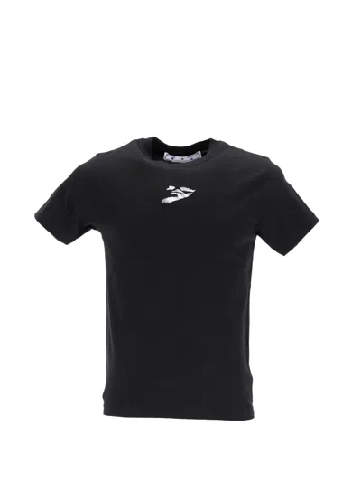 Pre-owned Off-white Cotton Logo T-shirt In Black