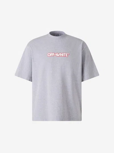 Off-white Cotton Logo T-shirt In Logo Printed On The Front