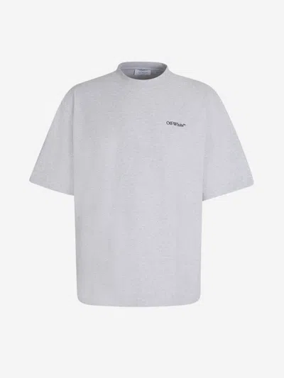 Off-white Cotton Logo T-shirt In Grey