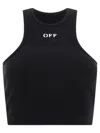 Off-white Off Stamp Tops Black In Ribbed Knit