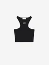 Off-white Basic Ribbed Top In Ribbed Knit