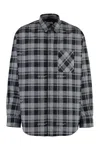 Off-white Dark Grey Cotton Check Flann Padded Overshirt