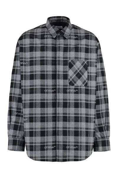 Off-white Cotton Overshirt In Gray