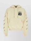 Off-white Logo-print Drawstring Hoodie In Beige