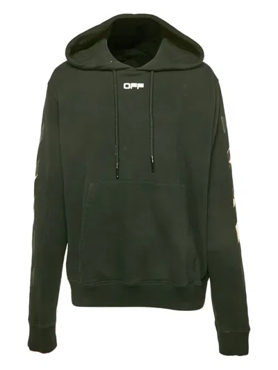 Pre-owned Off-white Cotton Print Hoodie In Green