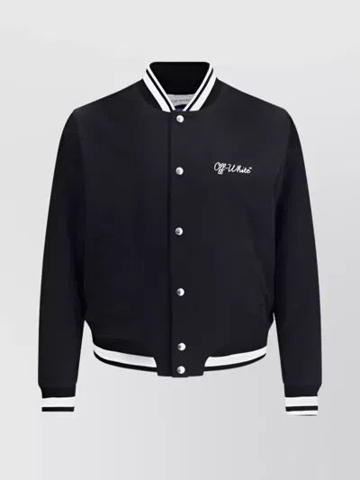 OFF-WHITE COTTON QUILTED COLLEGE JACKET