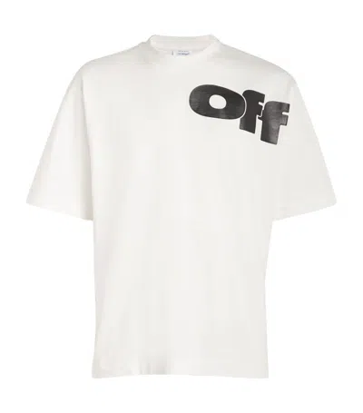 Off-white Crew Neck Shared Logo Cotton T-shirt With Print In White