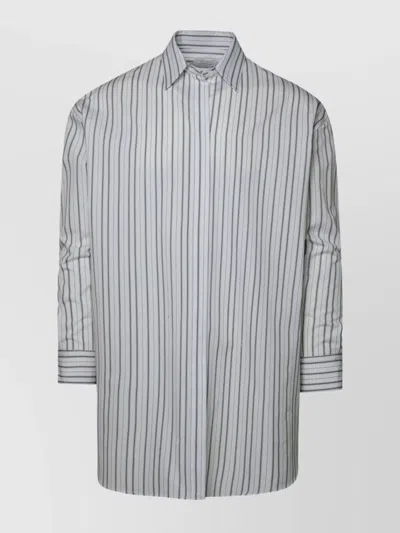 OFF-WHITE COTTON SHIRT STRIPED LONG SLEEVES
