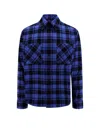 Off-white Cotton Shirt With Check Motif In Blue