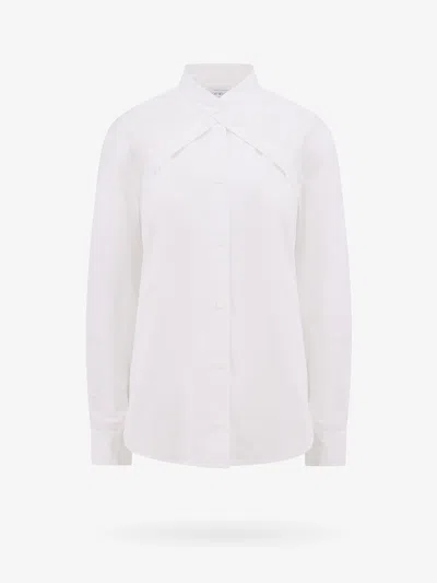 Off-white Cotton Shirt With Straps And Metal Buckle