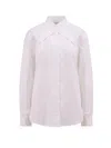 Off-white Cotton Shirt With Straps And Metal Buckle In Pink