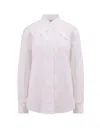 Off-white Poplin Cross-belt Button-front Shirt In White