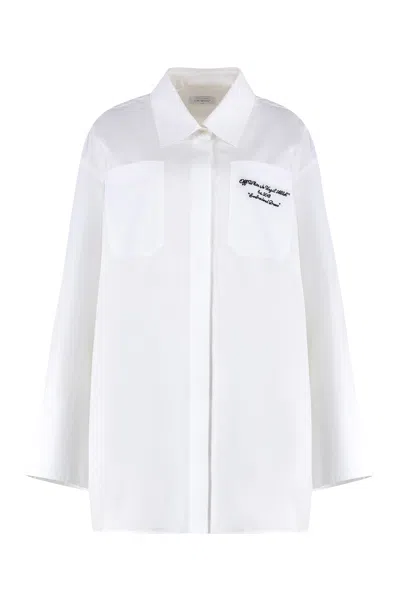 OFF-WHITE COTTON SHIRTDRESS