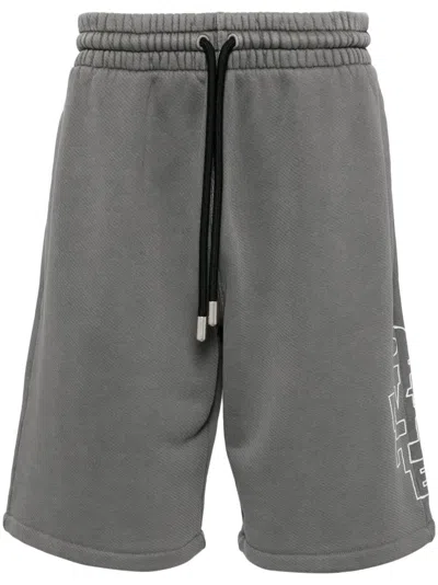 Off-white Cotton Shorts In Black-wh