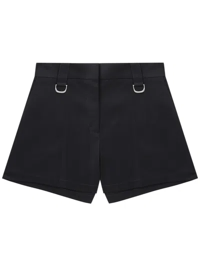 Off-white Pressed-crease Cotton Mini Shorts In Black  
