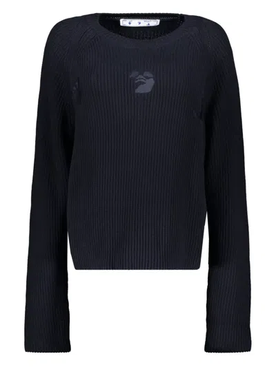 Off-white Cotton Sweatshirt In Blue