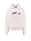 Off-white Cotton Sweatshirt Whit Frontal Logo Print In Neutral