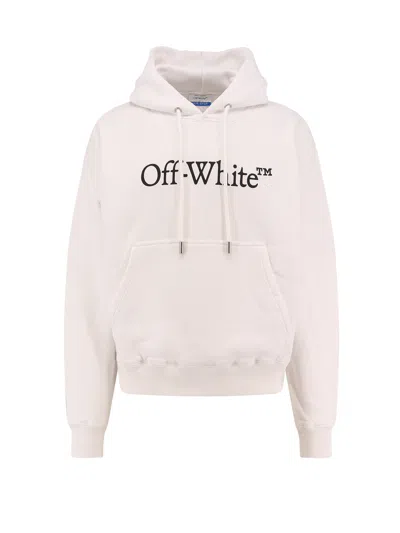 Off-white Cotton Sweatshirt Whit Frontal Logo Print In White