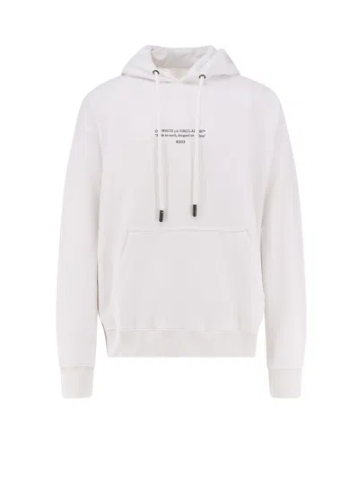Off-white Cotton Sweatshirt With Frontal Logo Print In White