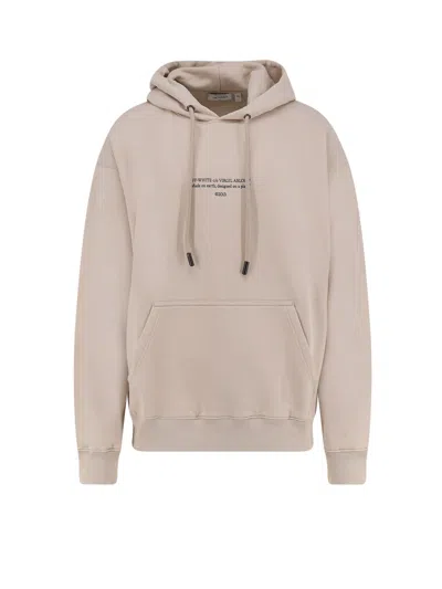Off-white Cotton Sweatshirt With Frontal Logo Print In Neutral