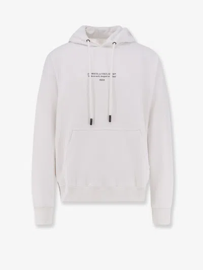 Off-white Cotton Sweatshirt With Frontal Logo Print In White