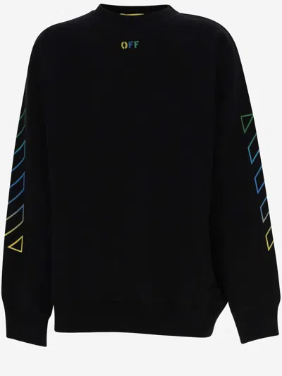 Off-white Kids' Cotton Sweatshirt With Logo In Black