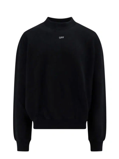 Off-white Cotton Sweatshirt With Off Print In Black