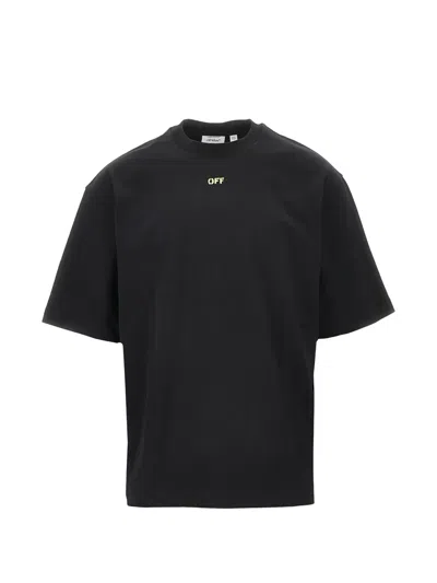 Off-white Graphic Print Crew Neck Short Sleeve T-shirt In Black