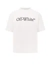 Off-white Oversized White T-shirt With Contrasting Logo Print In Cotton Man