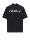 Off-white Oversized Black T-shirt With Contrasting Logo Print In Cotton Man