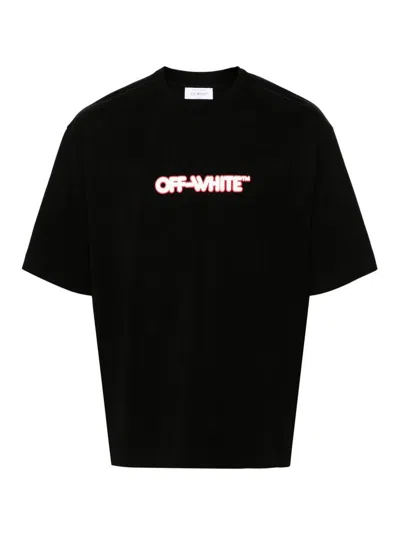 OFF-WHITE COTTON T-SHIRT WITH LOGO PRINT