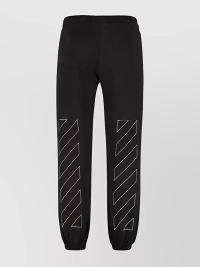 Off-white Cotton Track-pants Logo Detail In Black