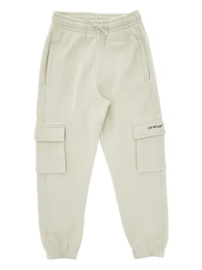 Off-white Kids' Cotton Track Pants In Nude