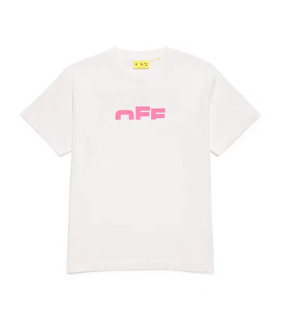 Off-white Kids' Cotton Type Logo T-shirt In White