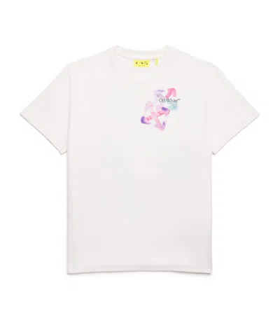Off-white Kids' Cotton Watercolour Arrow T-shirt In White