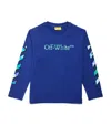 Off-white Cotton Watercolour Logo T-shirt In Blue