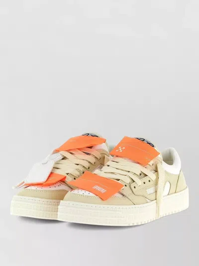Off-white Court Low Top Sneakers Contrast Sole In Orange