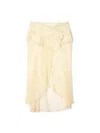 Off-white Frayed Silk Asymmetric Midi Skirt In Yellow