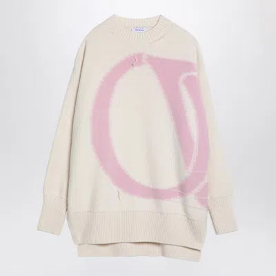 OFF-WHITE OFF-WHITE CREAM/PINK OVER SWEATER IN