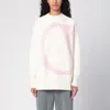 Off-white Maxi Logo Knitted Wool Sweater In Beige