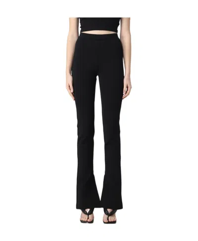 Off-white Crepe Jersey Flared Leggings In Black