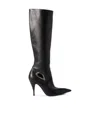 Off-white Woman Boot Black Size 8 Leather In Black