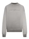 Off-white Crew Neck Cotton Sweatshirt With Degraded Effect In Neutral