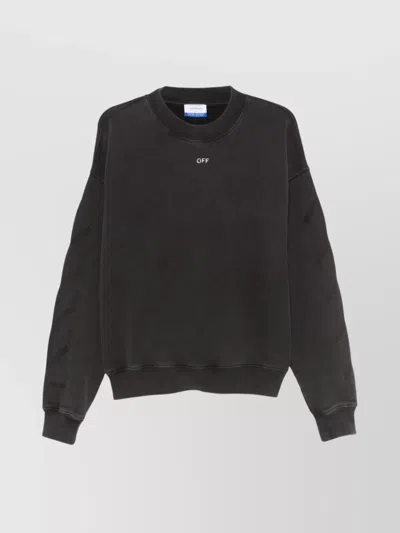 OFF-WHITE CREW NECK GRAPHIC PRINT SWEATER