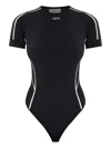 Off-white Crew-neck Short-sleeve Bodysuit In Black