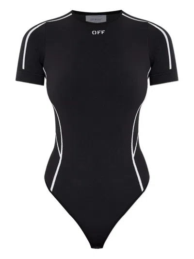 OFF-WHITE CREW-NECK SHORT-SLEEVE BODYSUIT