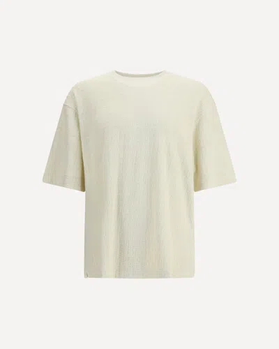 OFF-WHITE CREW NECK SHORT-SLEEVE T-SHIRT WITH ALL-OVER LOGO