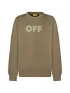 Off-white Kids Logo Print Sweatshirt In Green